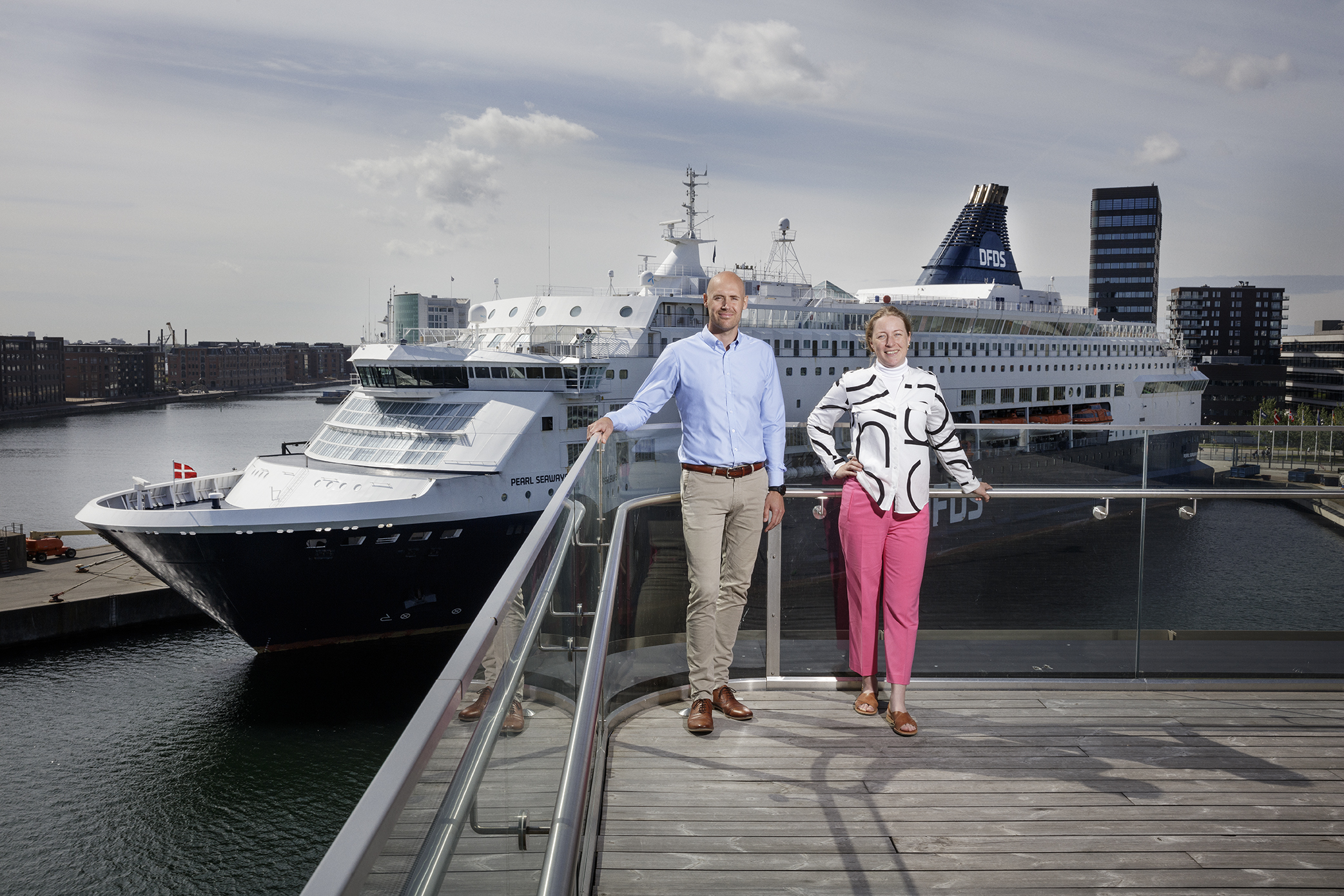 Sif Lundsvig og Michael Klysner har vandet som nærmeste nabo i DFDS’ hovedsæde i København.